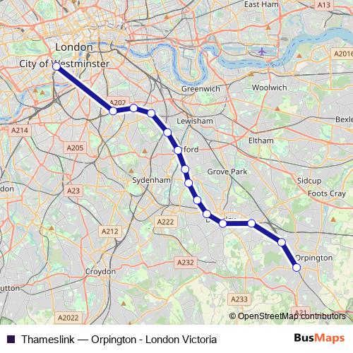 Thameslink rail Line Map