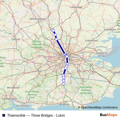 Thameslink rail Line Map