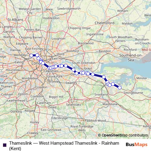 Thameslink rail Line Map