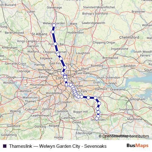Thameslink rail Line Map