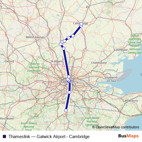 Thameslink rail Line Map