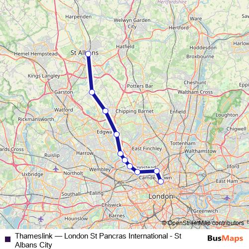 Thameslink rail Line Map