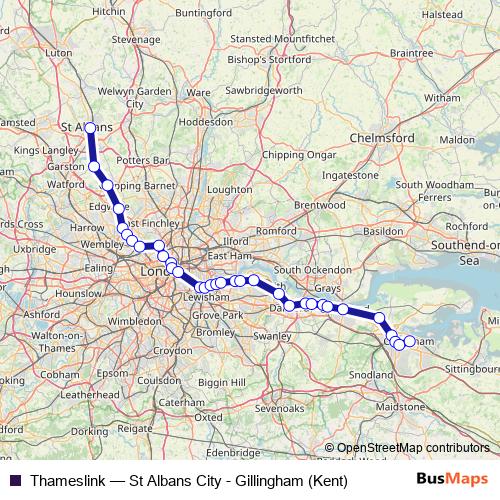 Thameslink rail Line Map