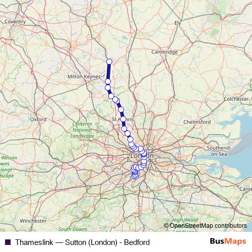 Thameslink rail Line Map
