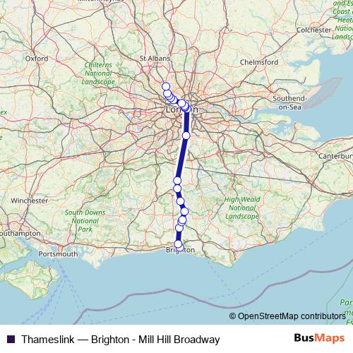 Thameslink rail Line Map