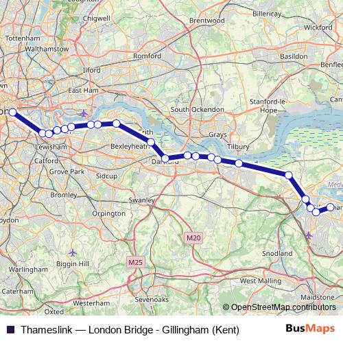 Thameslink rail Line Map