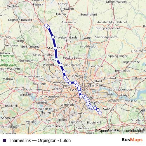 Thameslink rail Line Map