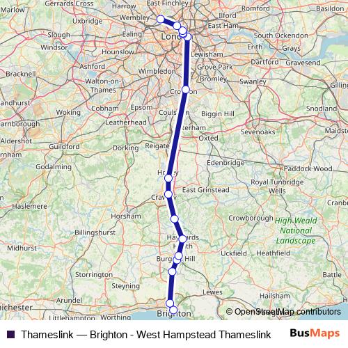 Thameslink rail Line Map