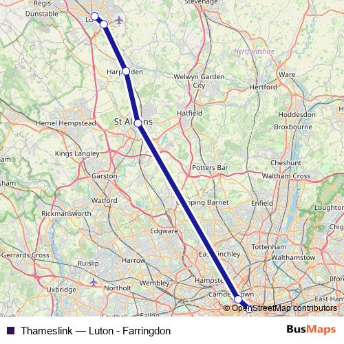 Thameslink rail Line Map