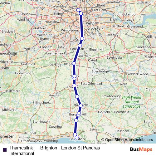 Thameslink rail Line Map