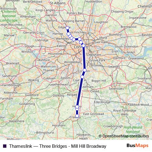 Thameslink rail Line Map