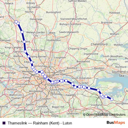 Thameslink rail Line Map
