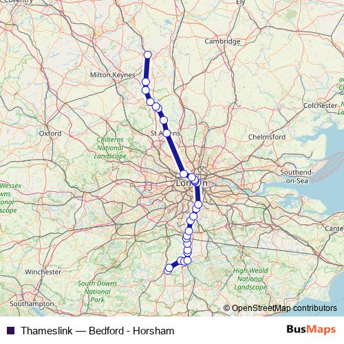 Thameslink rail Line Map