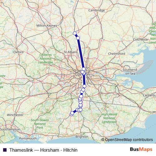 Thameslink rail Line Map