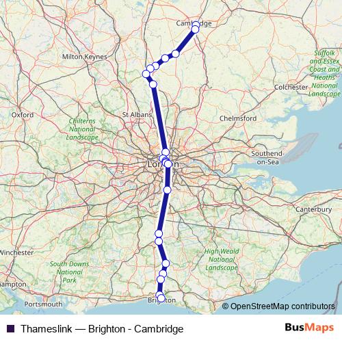 Thameslink rail Line Map