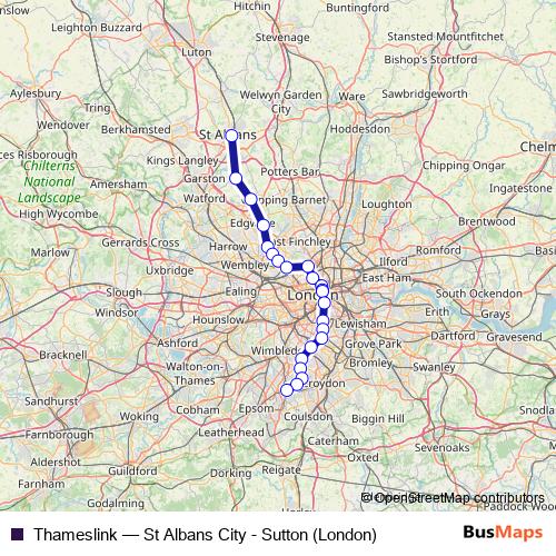 Thameslink rail Line Map