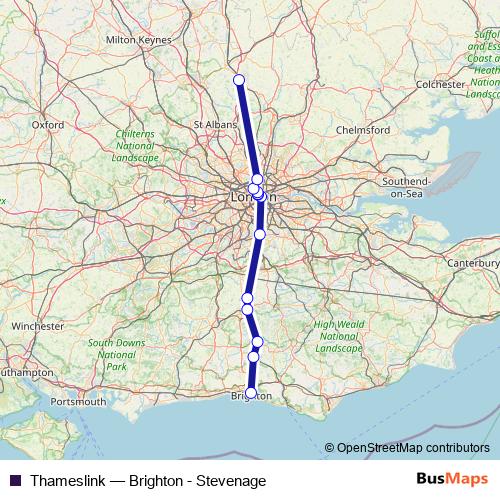 Thameslink rail Line Map