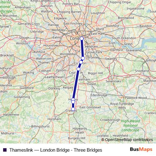 Thameslink rail Line Map
