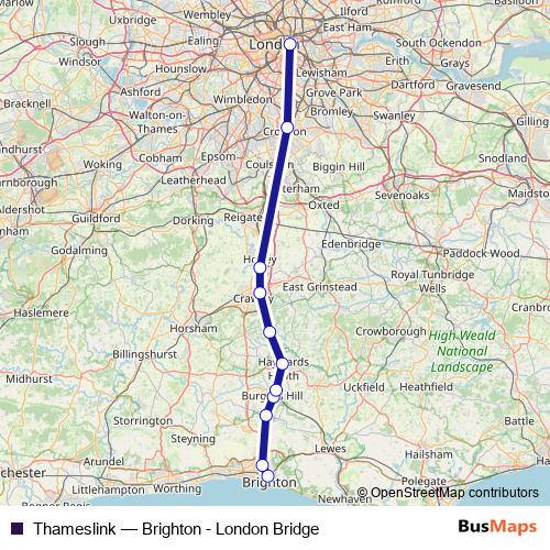 Thameslink rail Line Map