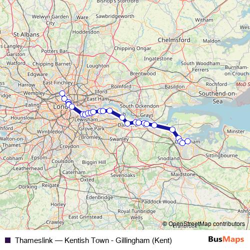 Thameslink rail Line Map