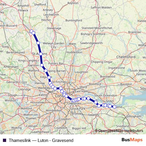 Thameslink rail Line Map