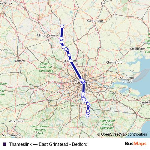 Thameslink rail Line Map