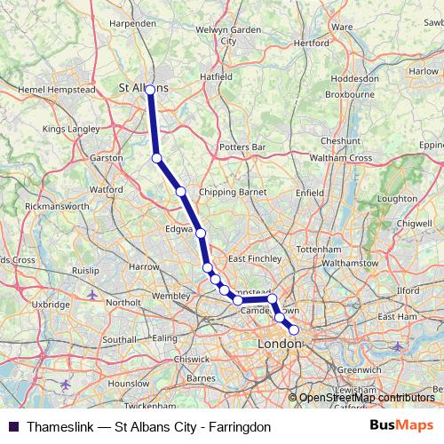 Thameslink rail Line Map