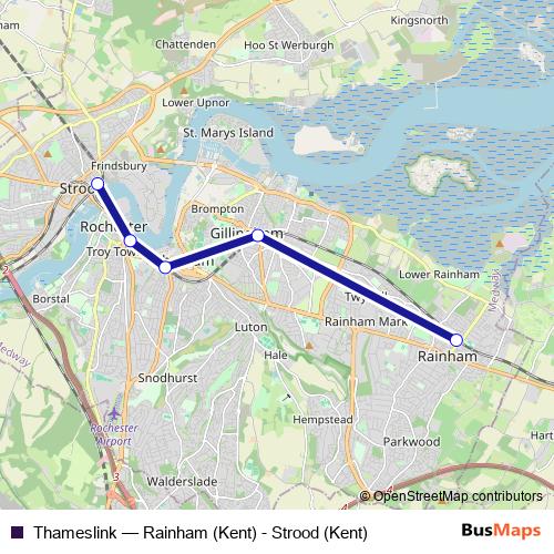 Thameslink rail Line Map