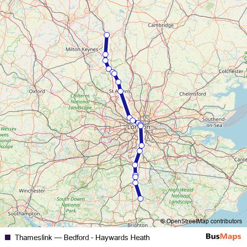 Thameslink rail Line Map