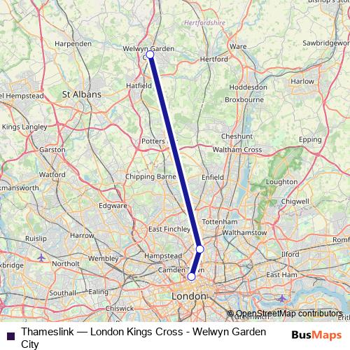 Thameslink rail Line Map