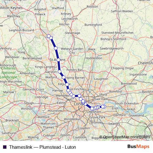 Thameslink rail Line Map