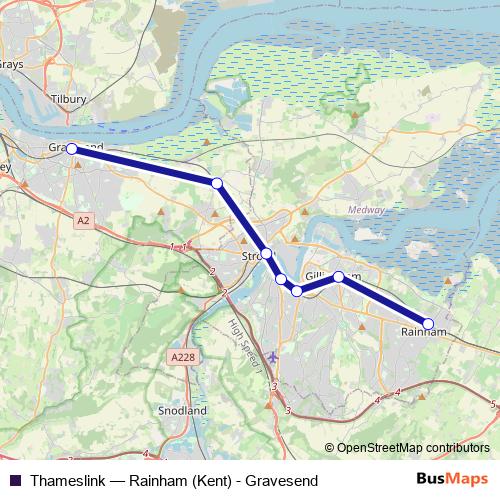 Thameslink rail Line Map