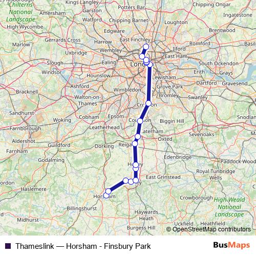Thameslink rail Line Map