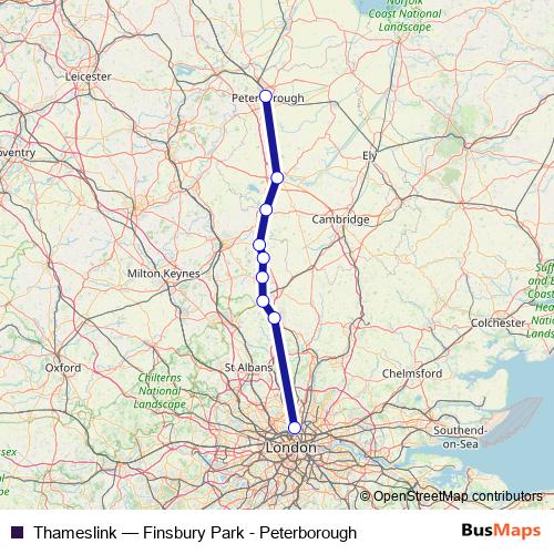 Thameslink rail Line Map