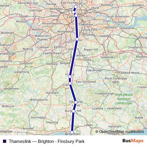 Thameslink rail Line Map