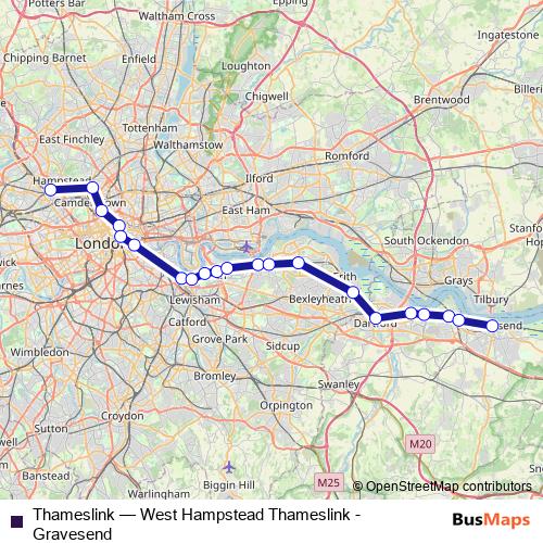 Thameslink rail Line Map