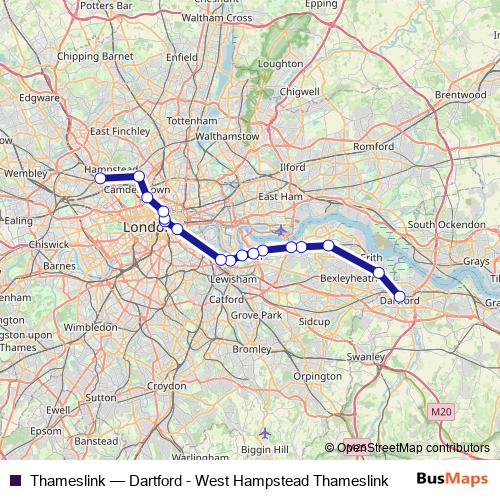 Thameslink rail Line Map