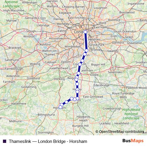 Thameslink rail Line Map