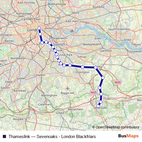 Thameslink rail Line Map