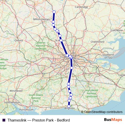 Thameslink rail Line Map