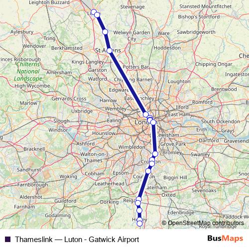 Thameslink rail Line Map