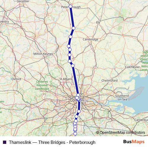 Thameslink rail Line Map