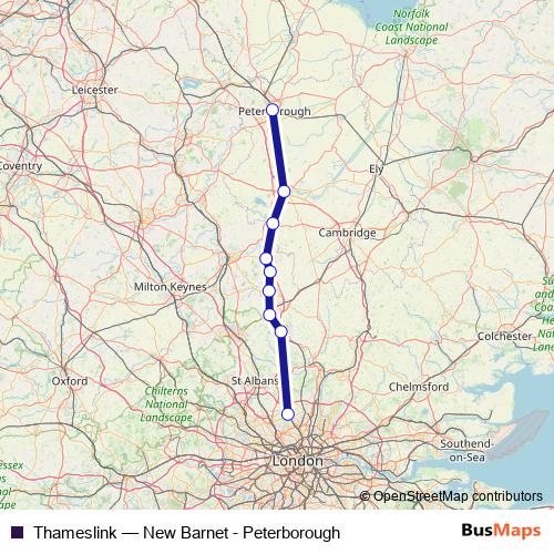 Thameslink rail Line Map