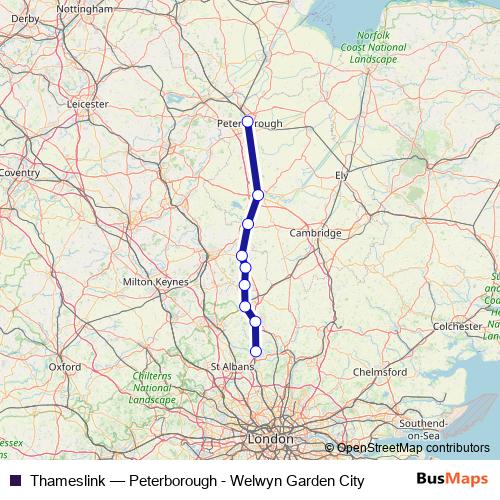 Thameslink rail Line Map