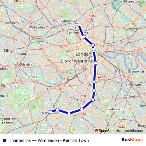 Thameslink rail Line Map