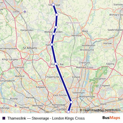 Thameslink rail Line Map