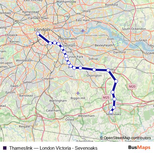 Thameslink rail Line Map