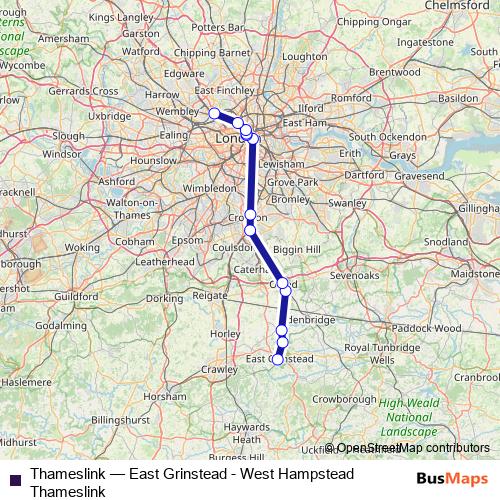 Thameslink rail Line Map
