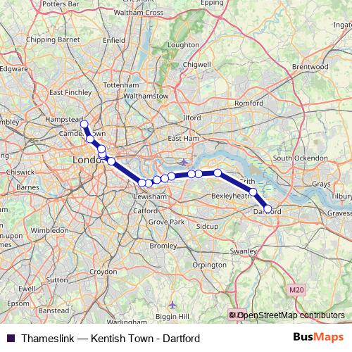 Thameslink rail Line Map
