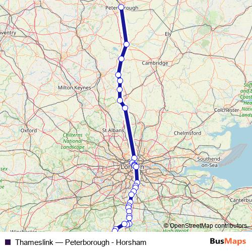 Thameslink rail Line Map